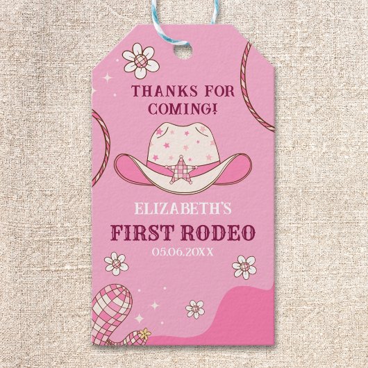 First Rodeo Party Girl in Pink and White Geschenkanhänger