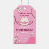 First Rodeo Party Girl in Pink and White Geschenkanhänger (Vorderseite)