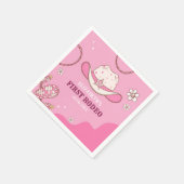 First Rodeo Party Girl in Pink and White Serviette (Ecke)