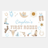 First Rodeo Pastel Erster Geburtstag Rechteckiger Aufkleber (Vorderseite)
