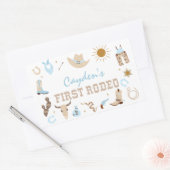 First Rodeo Pastel Erster Geburtstag Rechteckiger Aufkleber (Umschlag)