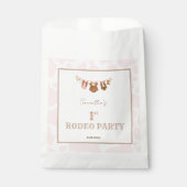 First Rodeo Pink Cowgirl Western Birthday Geschenktütchen (Vorderseite)