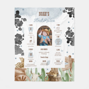 First Rodeo Rustic Wild West Meilenstein-Schild Fleecedecke