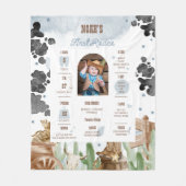 First Rodeo Rustic Wild West Milestone Sign  Fleecedecke (Vorderseite)