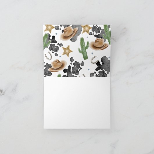 First Rodeo Rustic Wild West Thank You Dankeskarte (Innenseite)