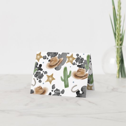 First Rodeo Rustic Wild West Thank You Dankeskarte (Rückseite)