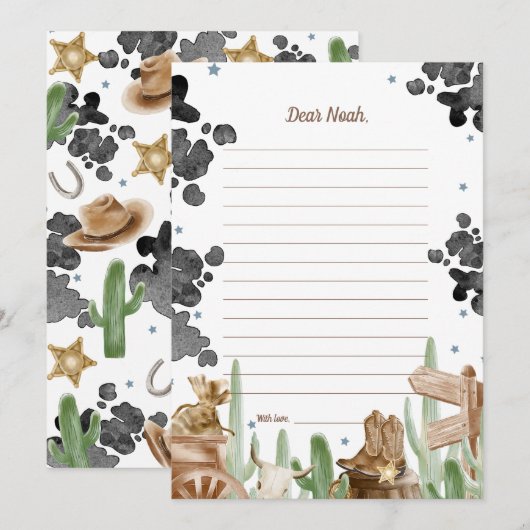 First Rodeo Rustic Wild West Time Capsule Cards Einladung (Vorne/Hinten)