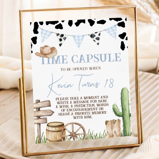 First Rodeo Time Capsule Sign Sockelschild