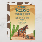 First Rodeo, Turquoise, Horse, 1st Birthday Einladung (Vorne/Hinten)