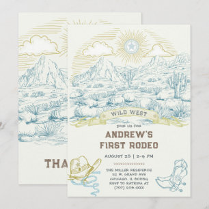 First Rodeo Vintage Einladungsvorlage Einladung