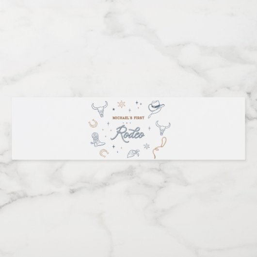 First Rodeo Wasserflaschenetikett (Einzelnes Label)