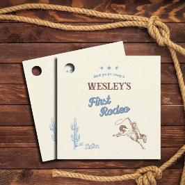 First Rodeo Western 1st Birthday Thank You Geschenkanhänger