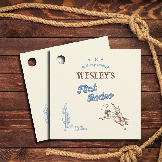 First Rodeo Western 1st Birthday Thank You Geschenkanhänger