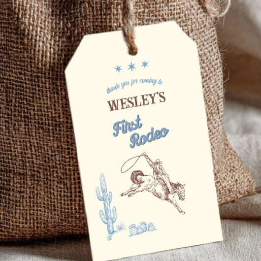 First Rodeo Western 1st Birthday Thank You Geschenkanhänger