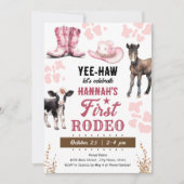 First Rodeo Western Birthday Girl Einladung (Vorderseite)