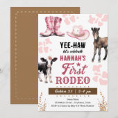 First Rodeo Western Birthday Girl Einladung (Vorne/Hinten)