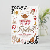 First Rodeo Western Birthday Invitation Einladung (Stehend Vorderseite)