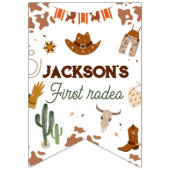 First Rodeo Western Boy 1. Happy Birthday Wimpelkette (Erste Fahne)