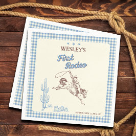 First Rodeo Western Boy 1st Birthday Paper Napkin Serviette