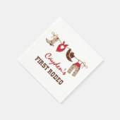 First Rodeo Western Cowboy 1. Geburtstag Napkins Serviette (Ecke)