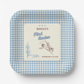 First Rodeo Western Cowboy 1st Birthday Pappteller (Vorderseite)