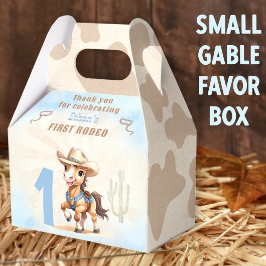 First Rodeo Western Cowboy Birthday Boy Favor Box Geschenkschachtel