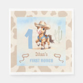 First Rodeo Western Cowboy Birthday Boy Napkins Serviette (Vorderseite)