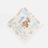 First Rodeo Western Cowboy Birthday Boy Napkins Serviette (Ecke)