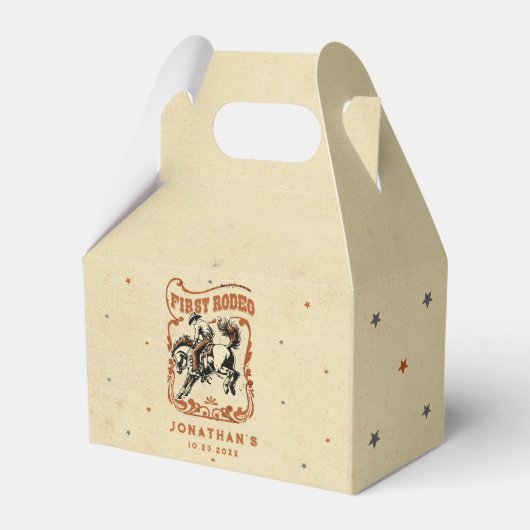 First Rodeo Western Cowboy Birthday Geschenkschachtel (Rückseite)