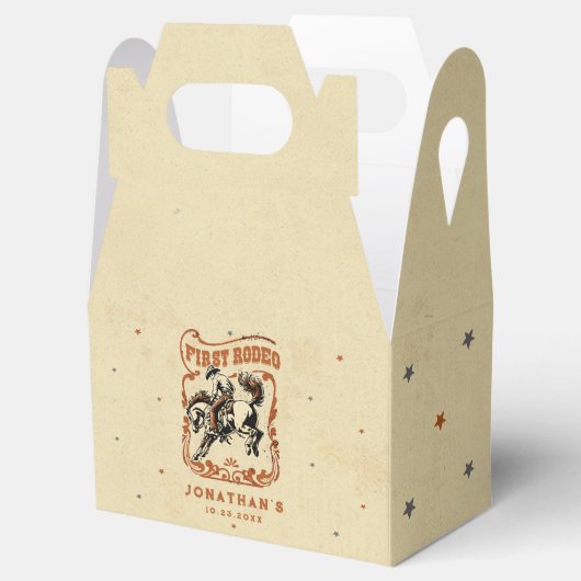 First Rodeo Western Cowboy Birthday Geschenkschachtel (Geöffnet)