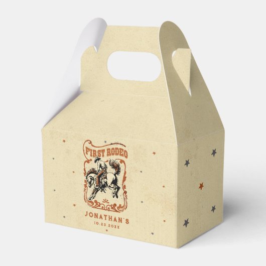 First Rodeo Western Cowboy Birthday Geschenkschachtel (Vorderseite)
