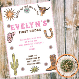 First Rodeo Western Cowboy Boho Birthday Einladung