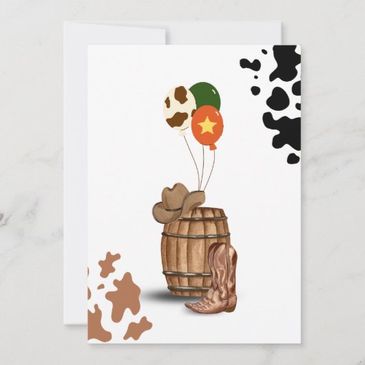 First Rodeo Western Cowboy First Birthday Einladung (Rückseite)