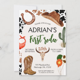 First Rodeo Western Cowboy First Birthday Einladung