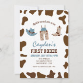 First Rodeo Western Cowboy First Birthday Einladung (Vorderseite)