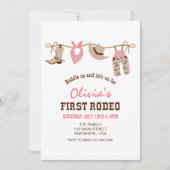 First Rodeo Western Cowboy First Birthday Einladung (Vorderseite)
