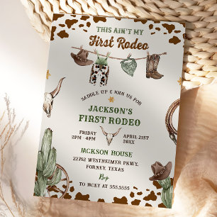 First Rodeo Western Cowboy First Birthday Einladung