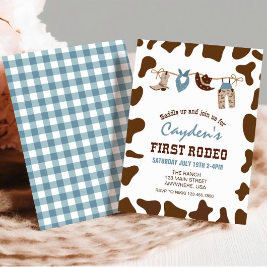 First Rodeo Western Cowboy First Birthday Einladung