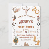 First Rodeo Western Cowboy First Birthday Einladung (Vorderseite)