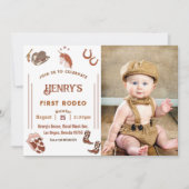 First Rodeo Western Cowboy First Birthday Einladung (Vorderseite)