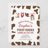 First Rodeo Western Cowboy First Birthday Invitati Einladung (Vorderseite)