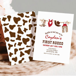 First Rodeo Western Cowboy First Birthday Invitati Einladung
