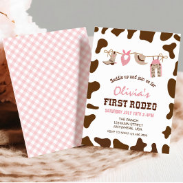 First Rodeo Western Cowboy First Birthday Invitati Einladung