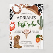 First Rodeo Western Cowboy First Birthday Postkarte (Vorderseite)