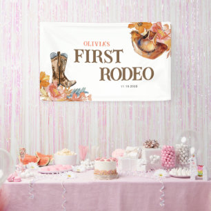 First Rodeo Western Girl 1. Geburtstag Banner