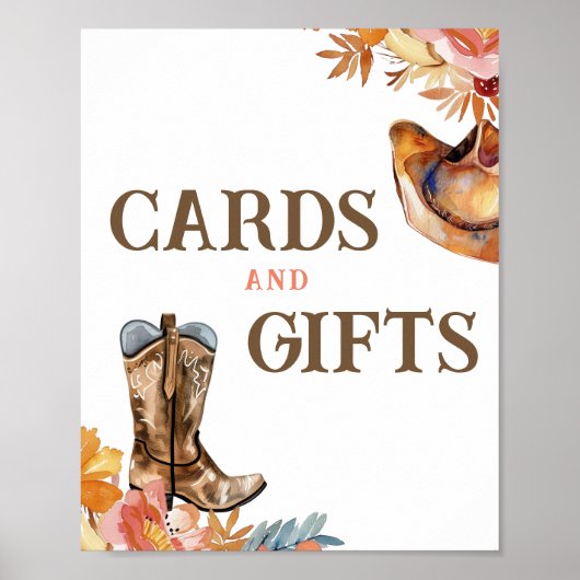 First Rodeo Western Girl Cards und Gifts Zeichen Poster (Vorne)