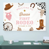 First Rodeo Western Girl First Birthday Willkommen Banner (Messe)