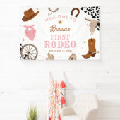 First Rodeo Western Girl First Birthday Willkommen Banner (InSitu)