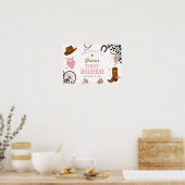 First Rodeo Western Girl First Birthday Willkommen Poster (Küche)