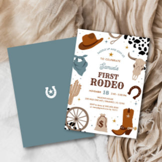 First Rodeo | Western Wild West Boy Erster Geburts Einladung